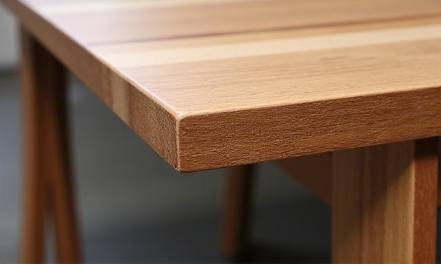 Afbeelding van een op maat gemaakte houten tafel